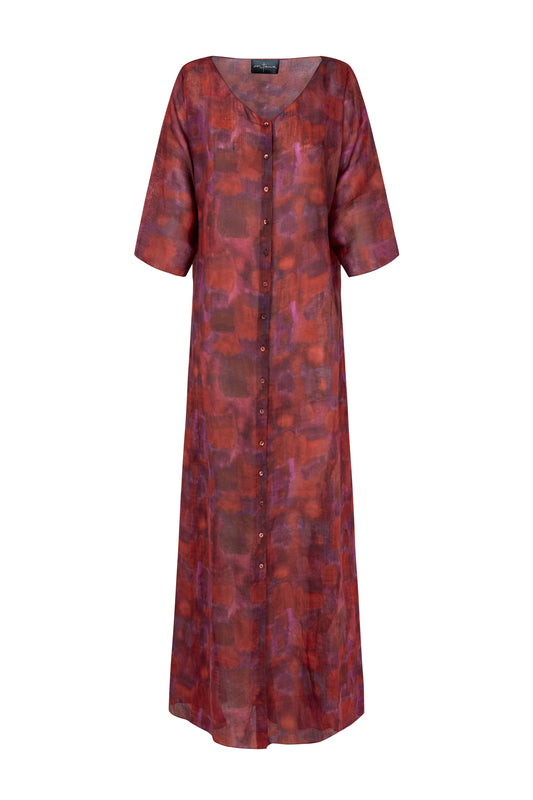 Janis, indira print dress in ramie