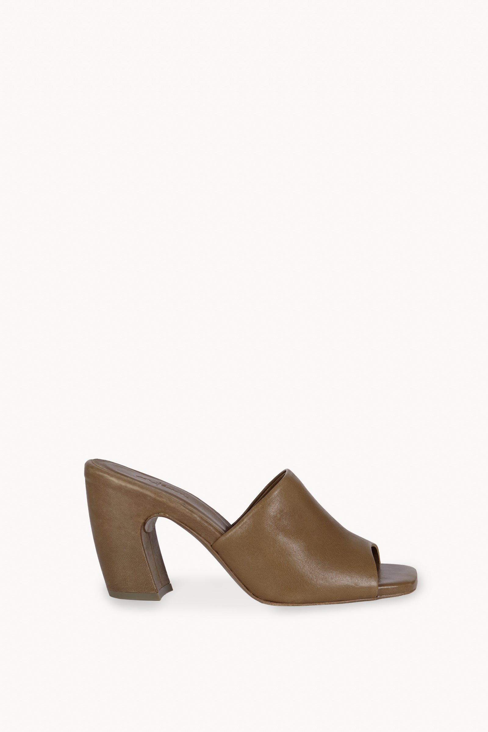Janis, khaki leather mules