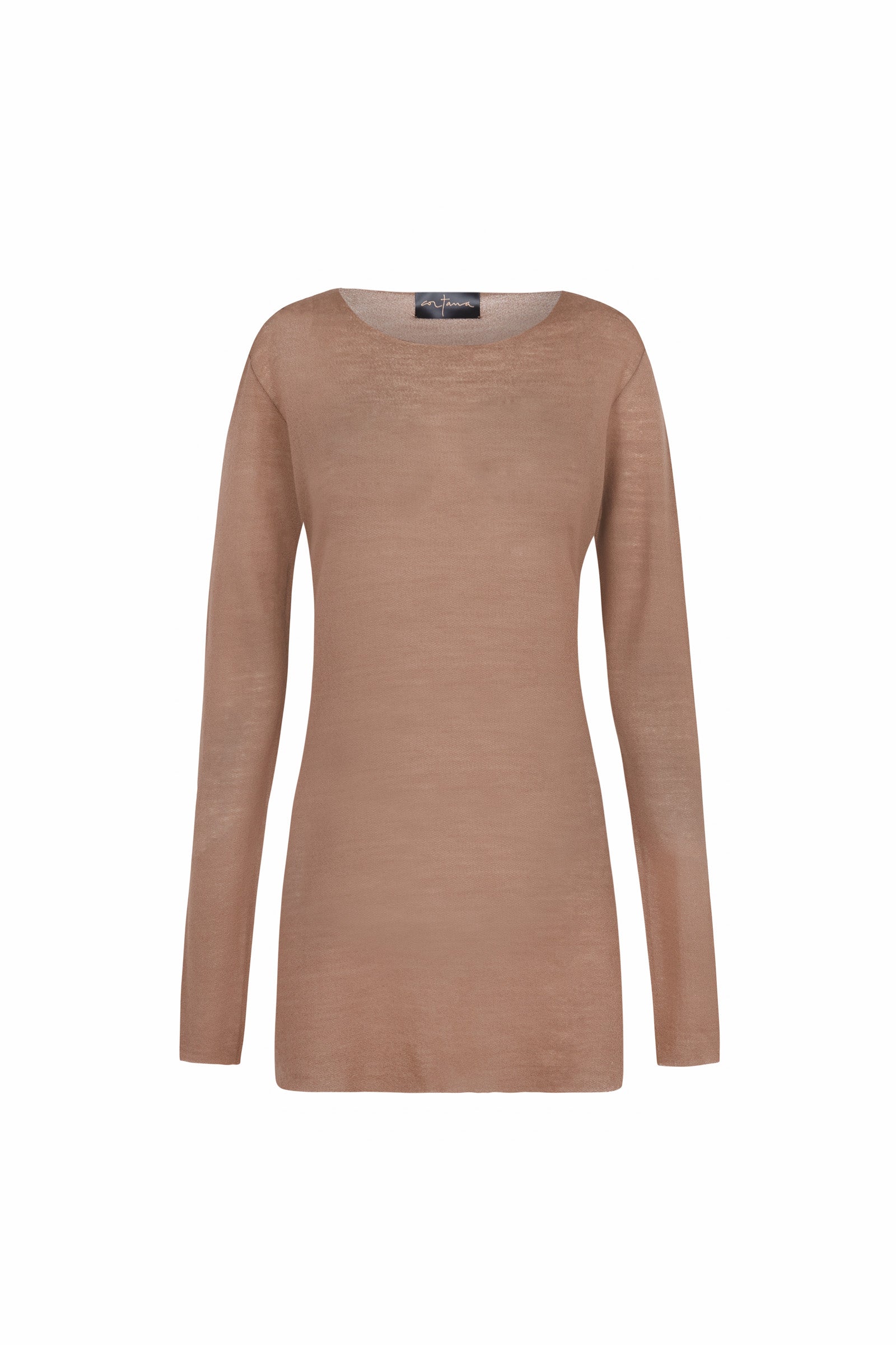 Jen, dune virgin wool top