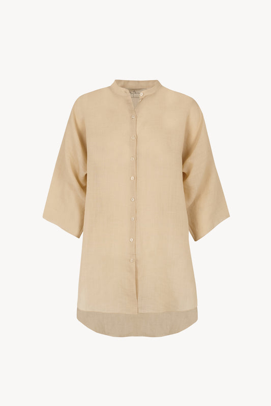 Jules, camisa en ramio beige