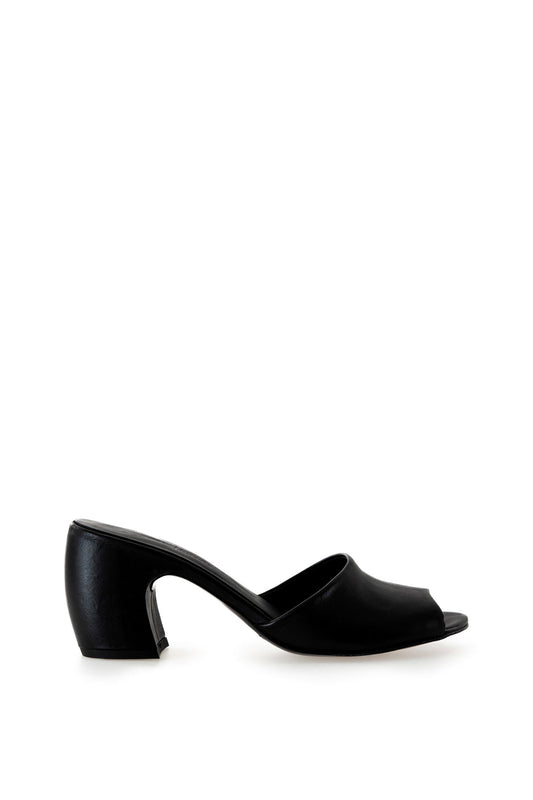 Juno, black leather mules