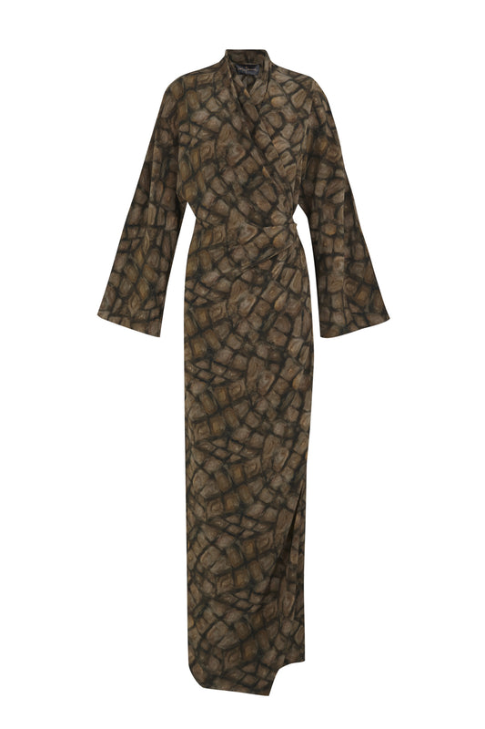 Karlie, vestido de seda deep print