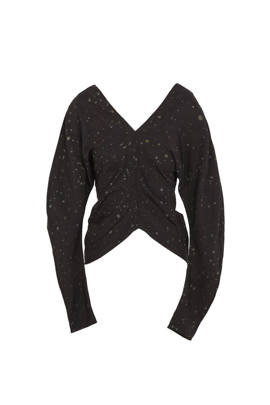 Kaz, top de seda stains print