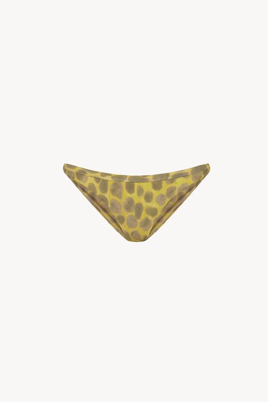 Khata, feline print low bikini brief in recycled polyamide