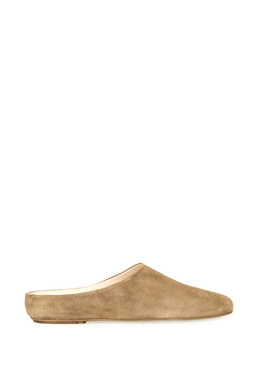 Kibal, women's mules gold beige suede