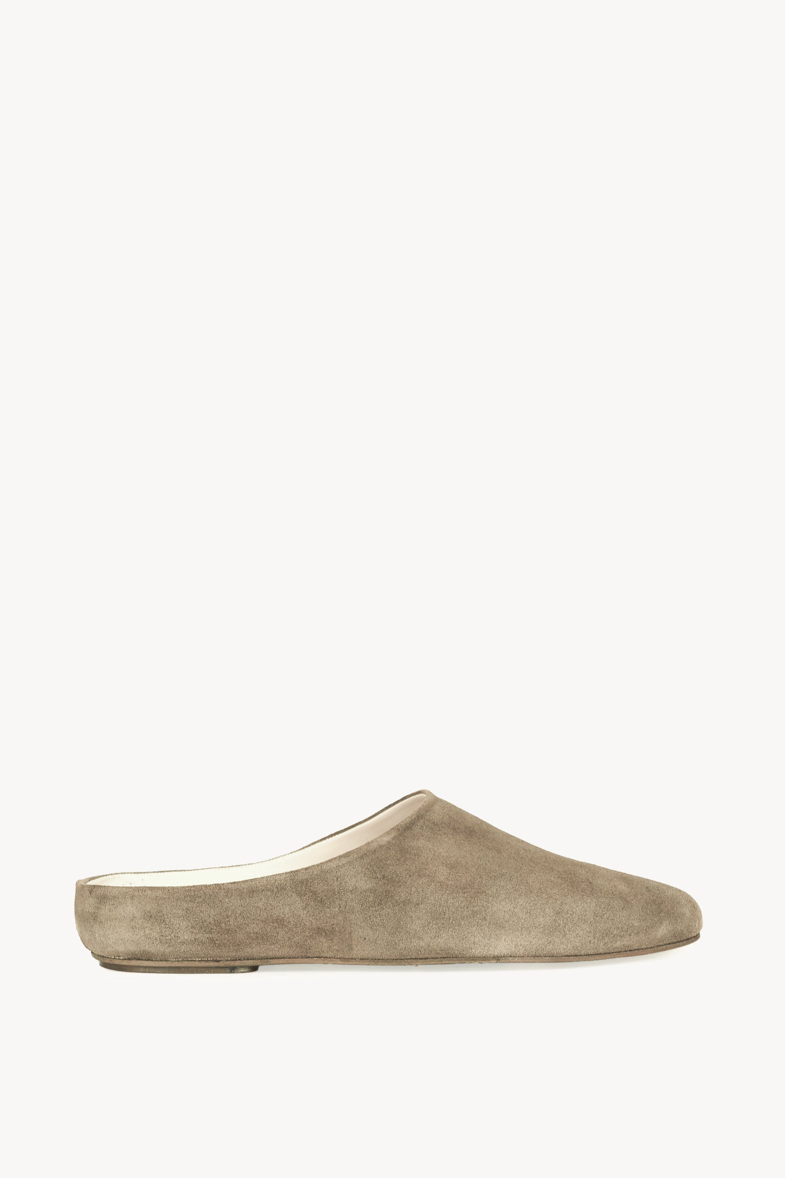 Kibal, dark stone suede women’s babouche