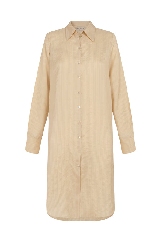 Kurt, long vanilla silk shirt