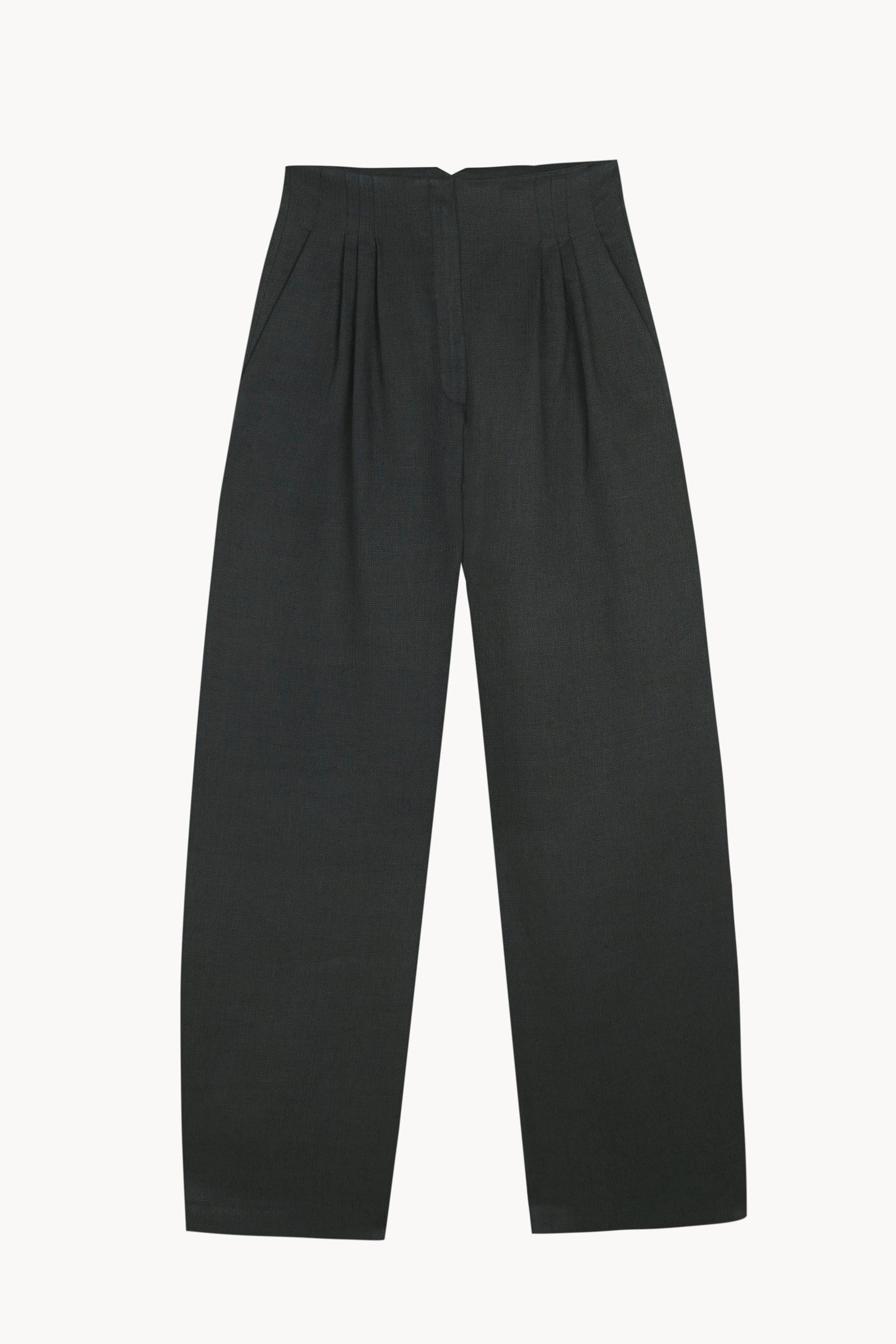 Kyo, ocean green linen and wool trousers