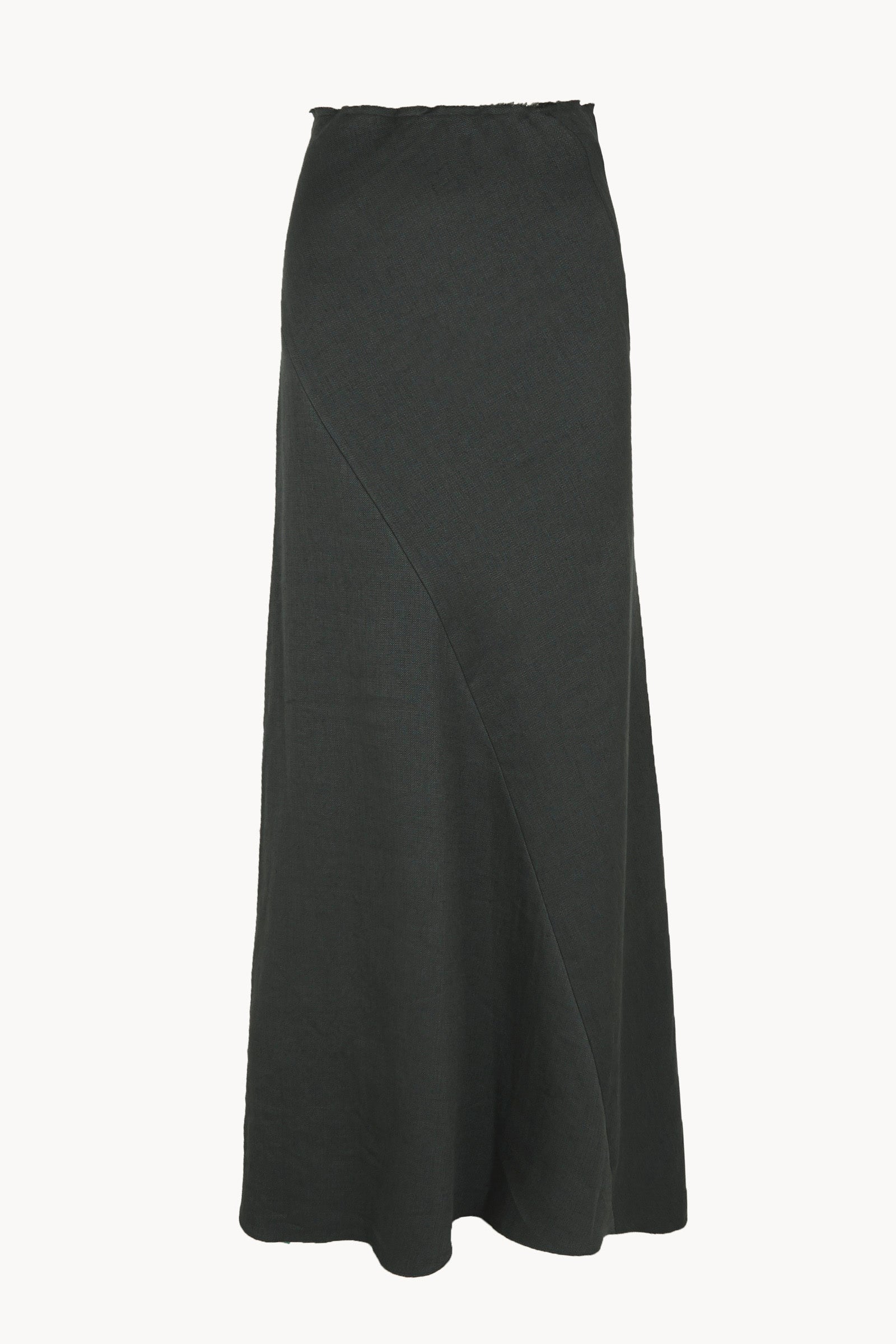 Kyo, ocean green linen and wool maxi skirt