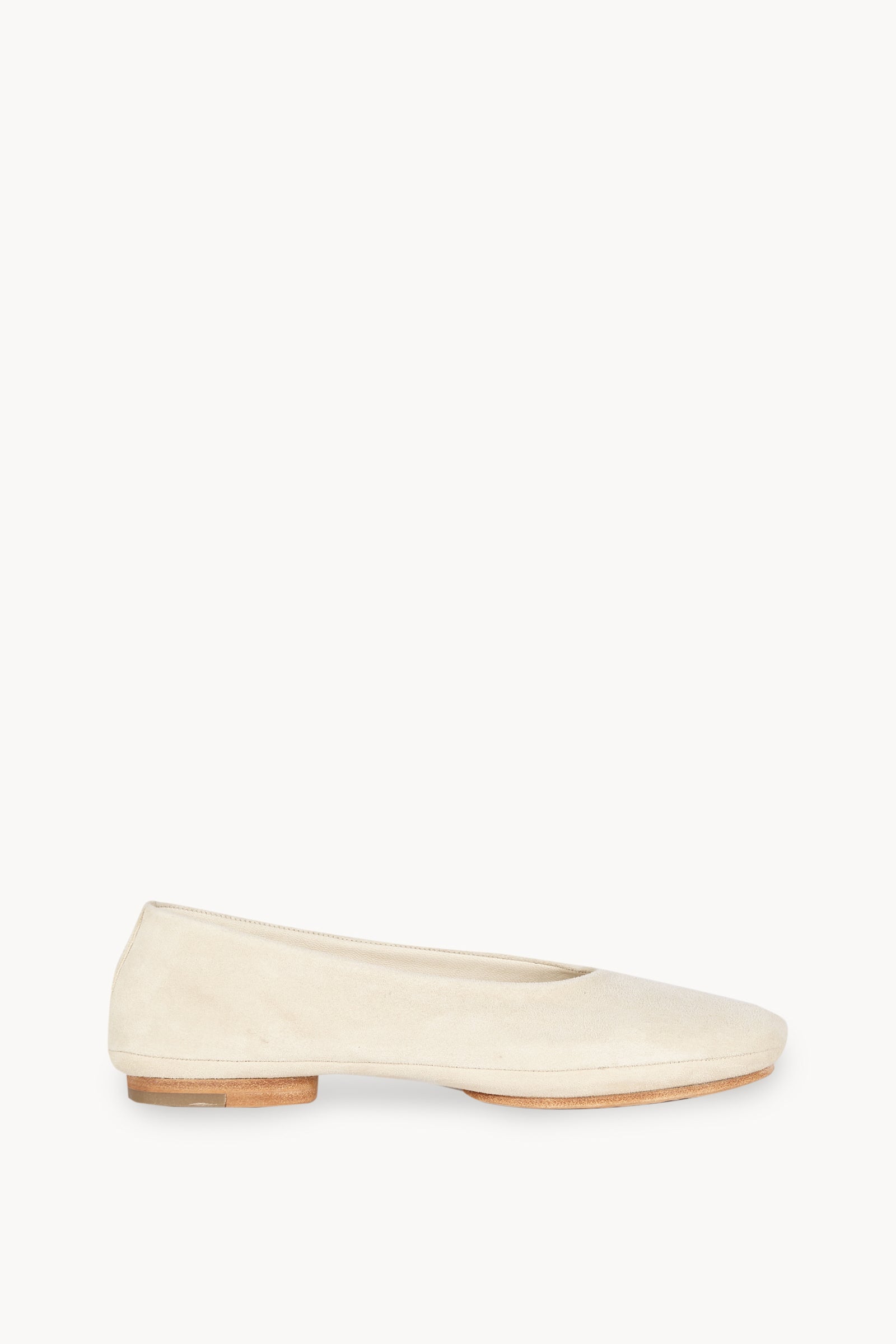 Lara, ivory suede ballerina