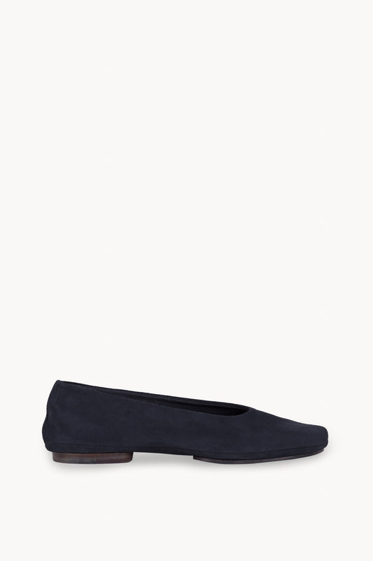 Lara, navy blue suede ballerina