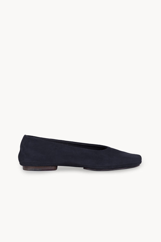Lara, navy blue suede ballerina