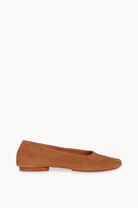 Lara, saddle brown suede suede ballerina