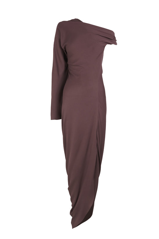 Lilian, vestido de seda lila vino