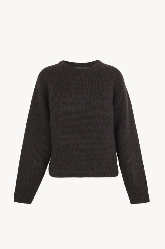 Lina, brown baby alpaca and merino wool jumper