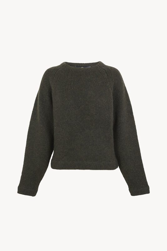 Lina, green baby alpaca and merino wool jumper