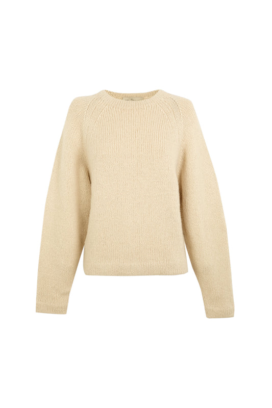 Lina, ivory baby alpaca and merino wool jumper