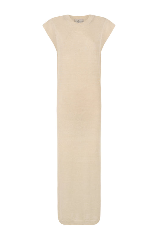 Linuo, ecru linen knitted dress