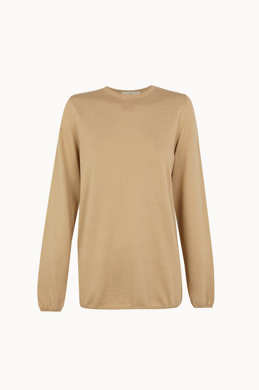 Liora, dark beige organic cotton and silk sweater
