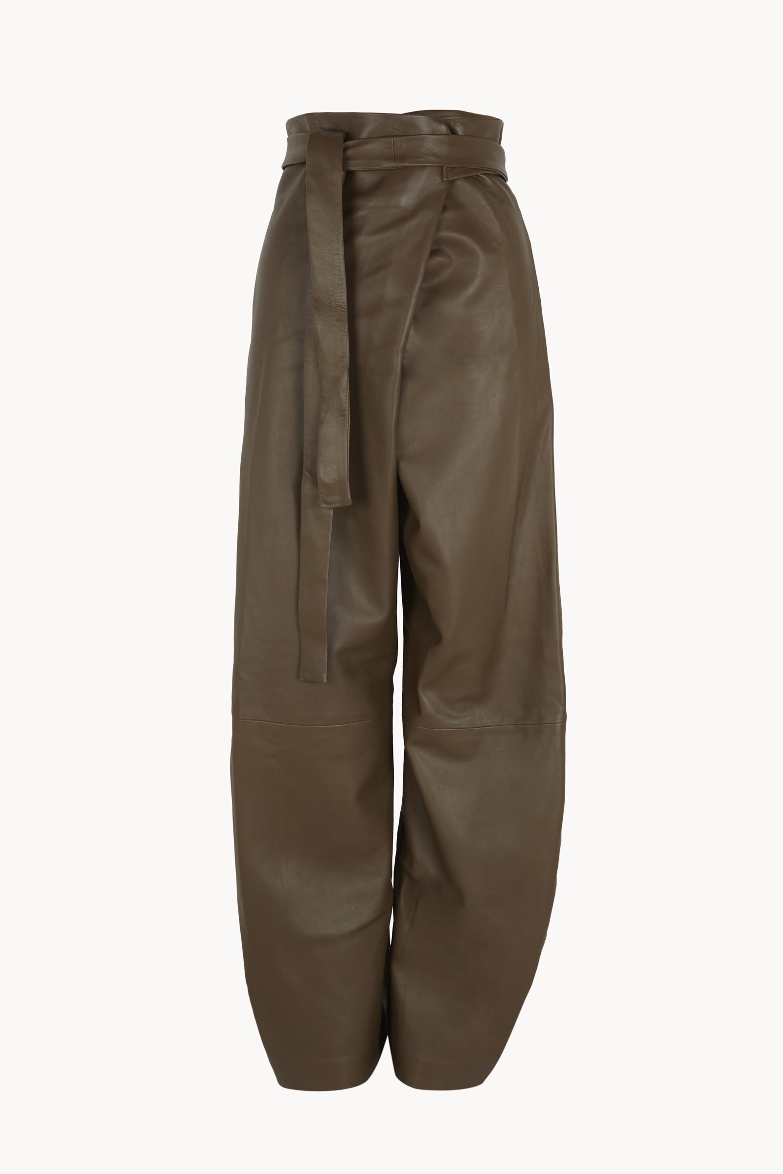 Lira leather, khaki leather trousers