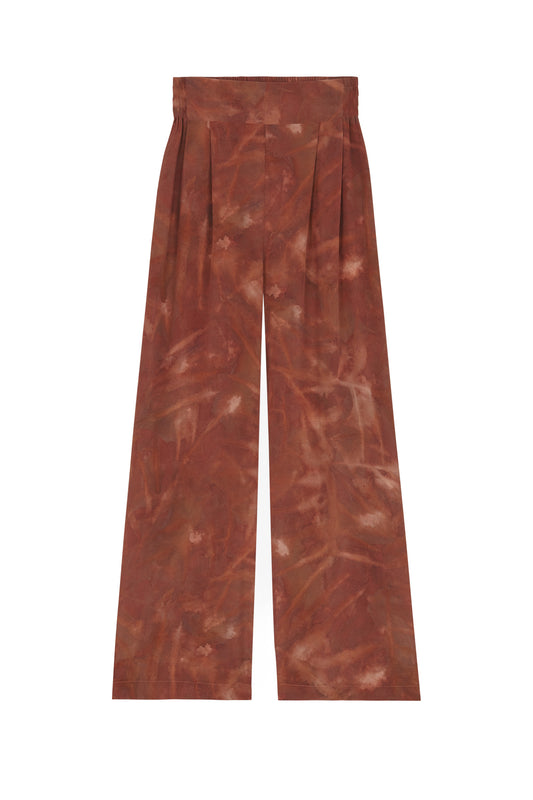 Lisa, pantalón en seda estampada