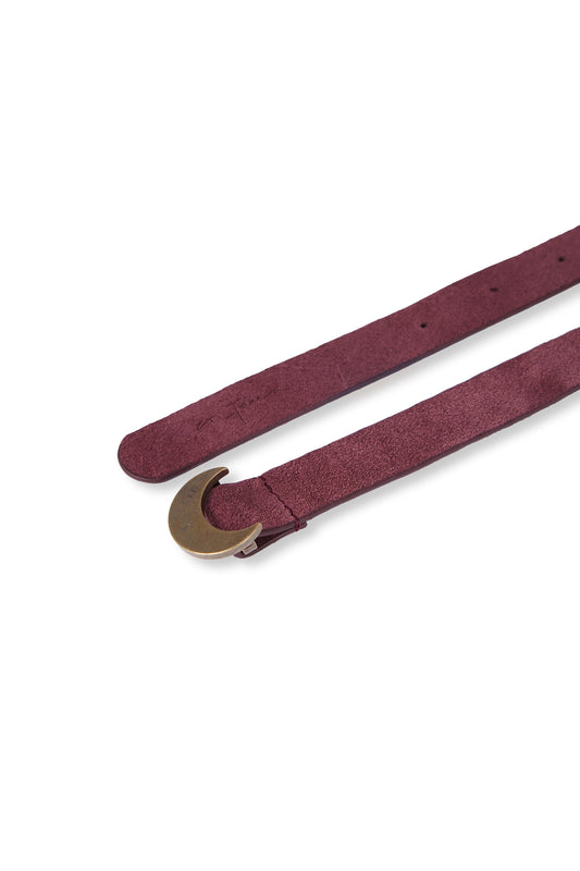 Luna, cinturón en ante granate