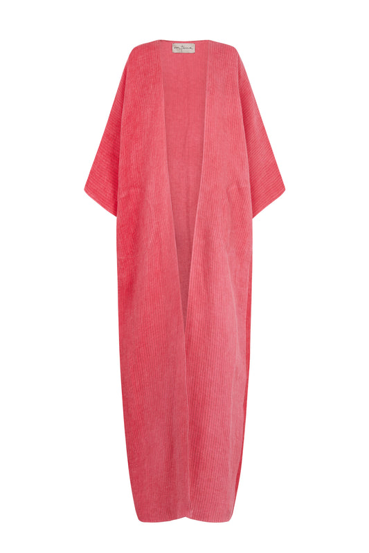 Lupe, pink striped maltinto linen coat