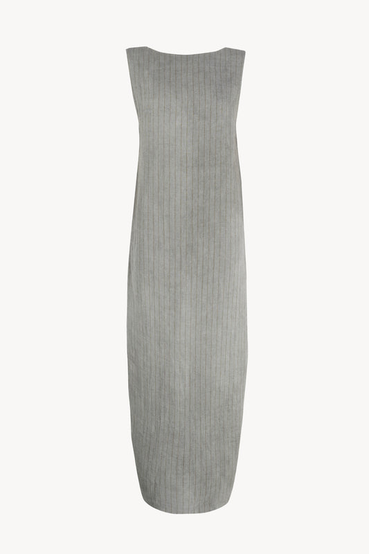 Lupe, sky blue striped linen dress