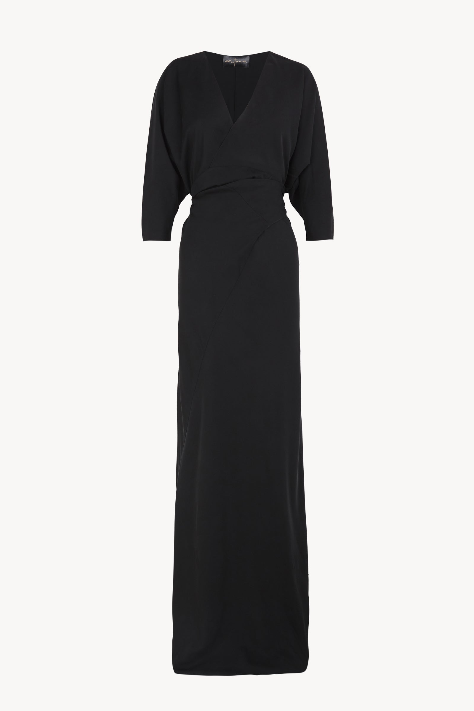 Mara, vestido largo de seda negra