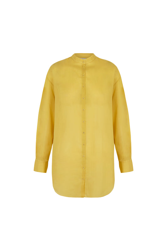Marco, yellow cotton voile shirt
