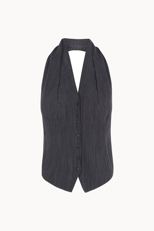 Marina, dark denim halter vest