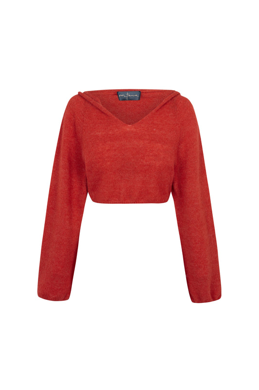 Marlon, hoodie de punto rojo