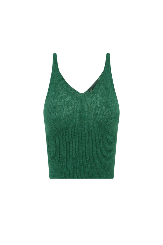 Marlon, green top in baby alpaca and merino wool