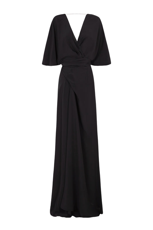 Martina, vestido de seda negro