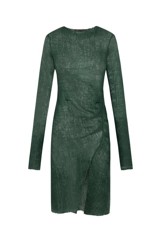 Maryam, green virgin wool dress