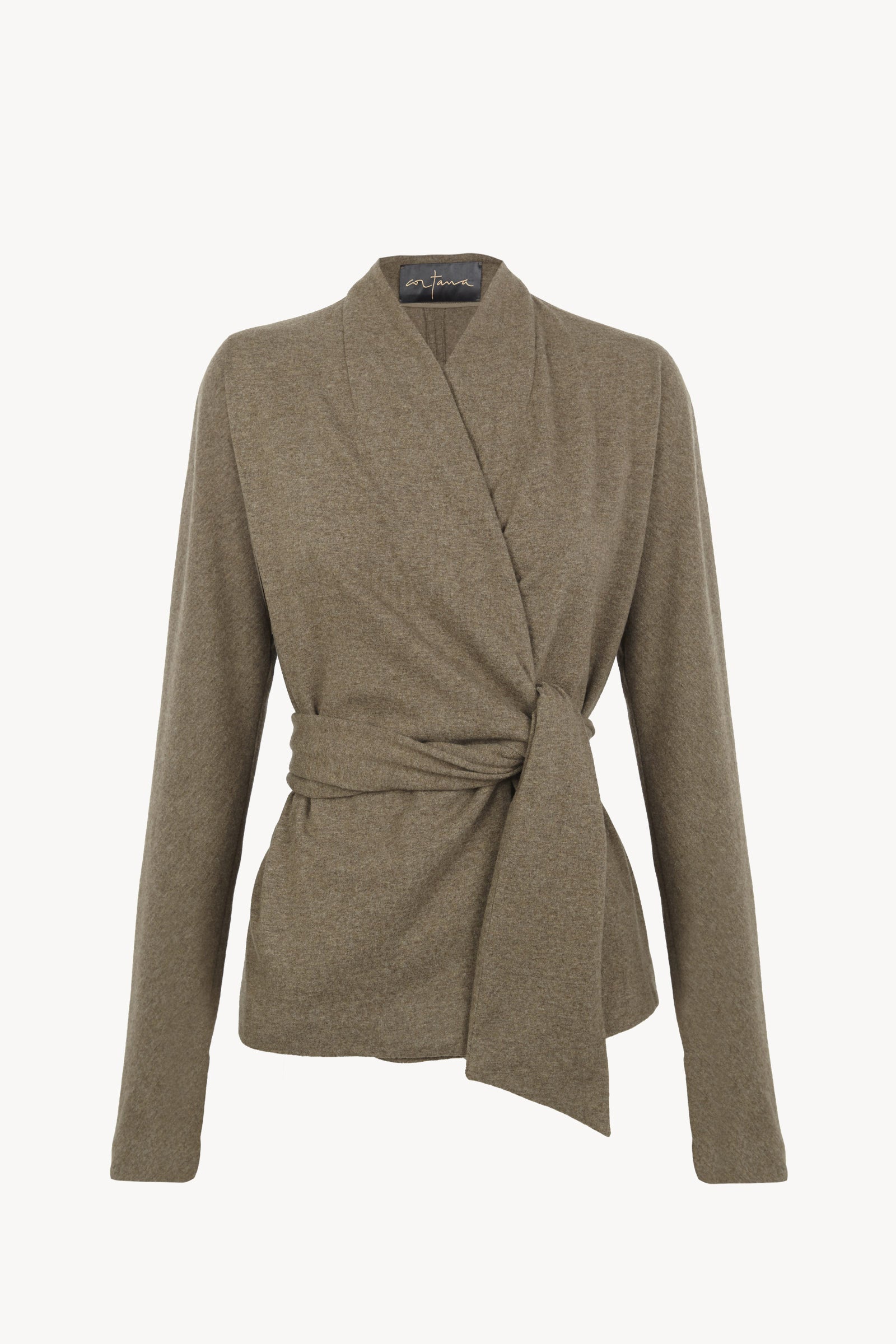 Mate, chaqueta de lana y cachemir kaki melange