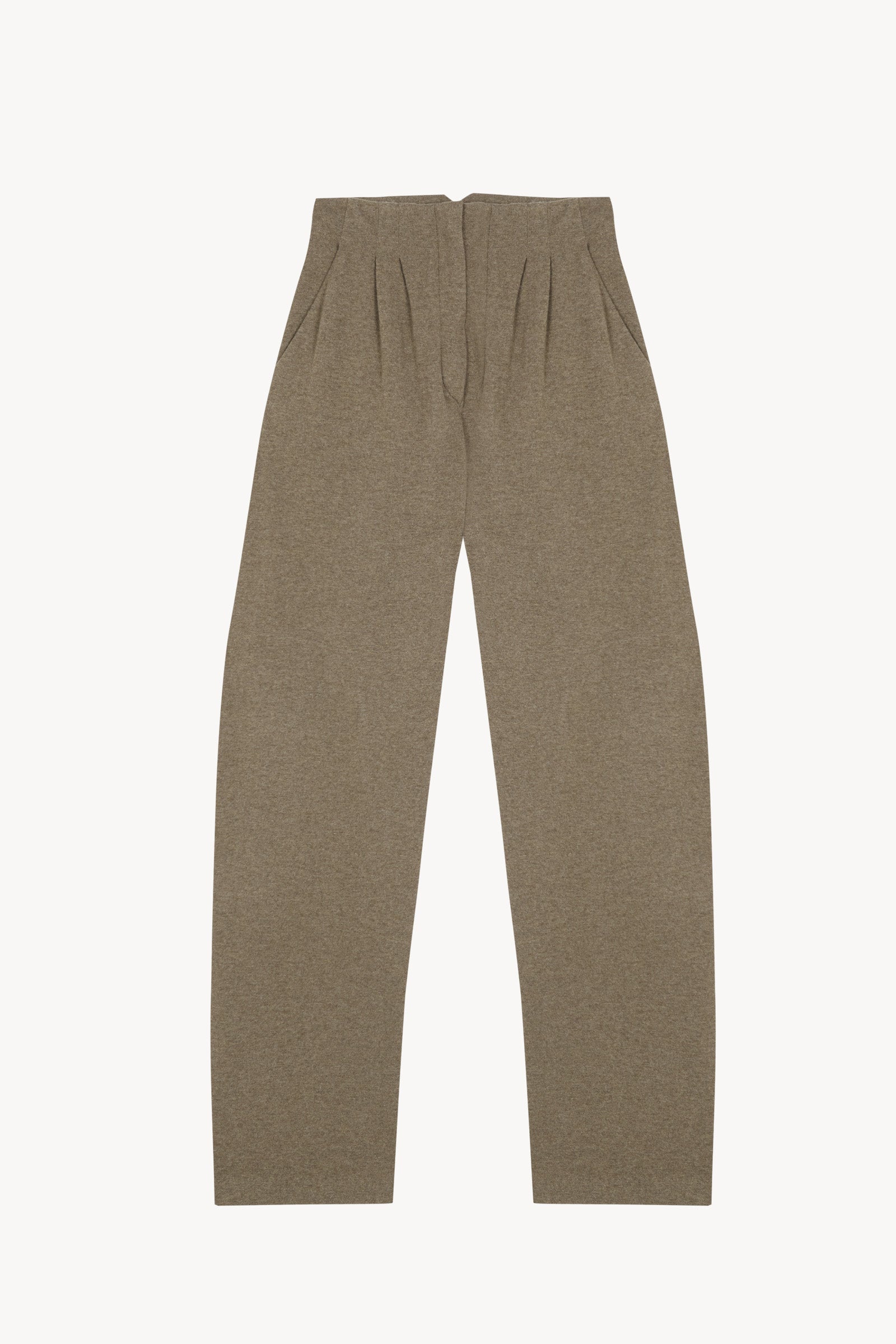 Mate, pantalon de lana y cachemir kaki melange