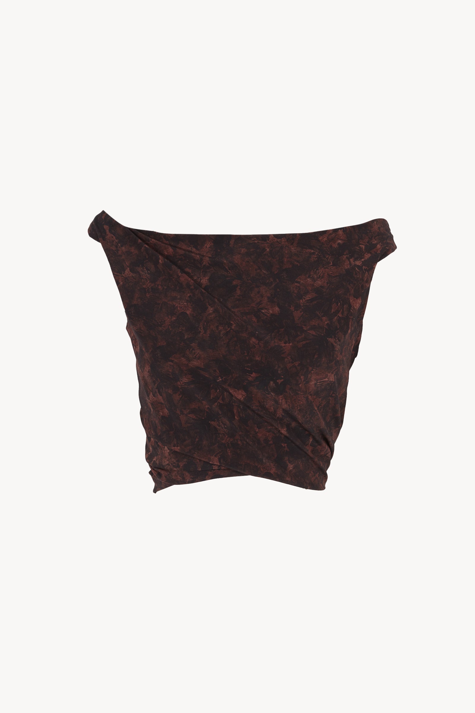 Mathilda, crop top en seda stretch mata print