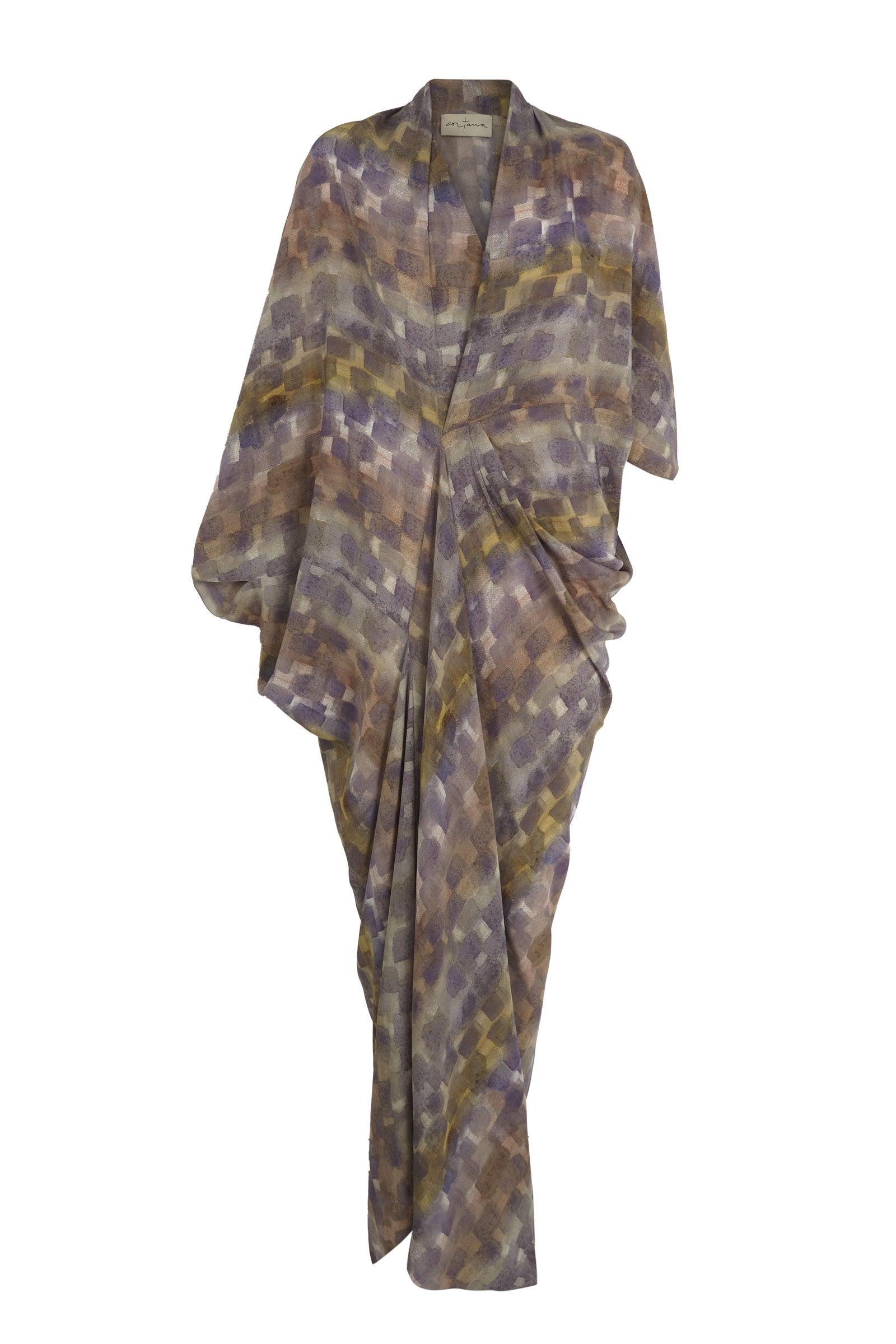 Mayu, vestido de seda checks print