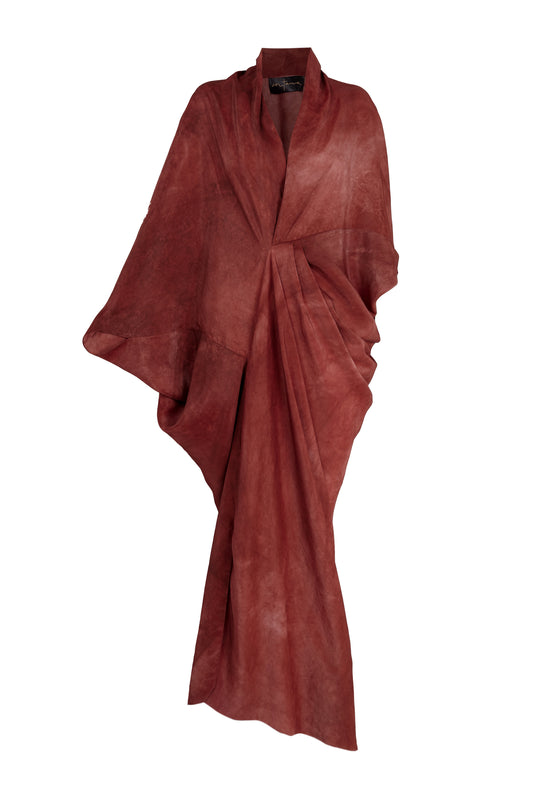 Mayu, vestido de seda rojo maltinto