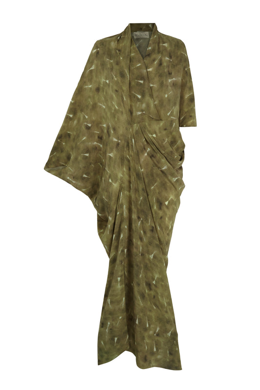 Mayu, pua print organic silk dress
