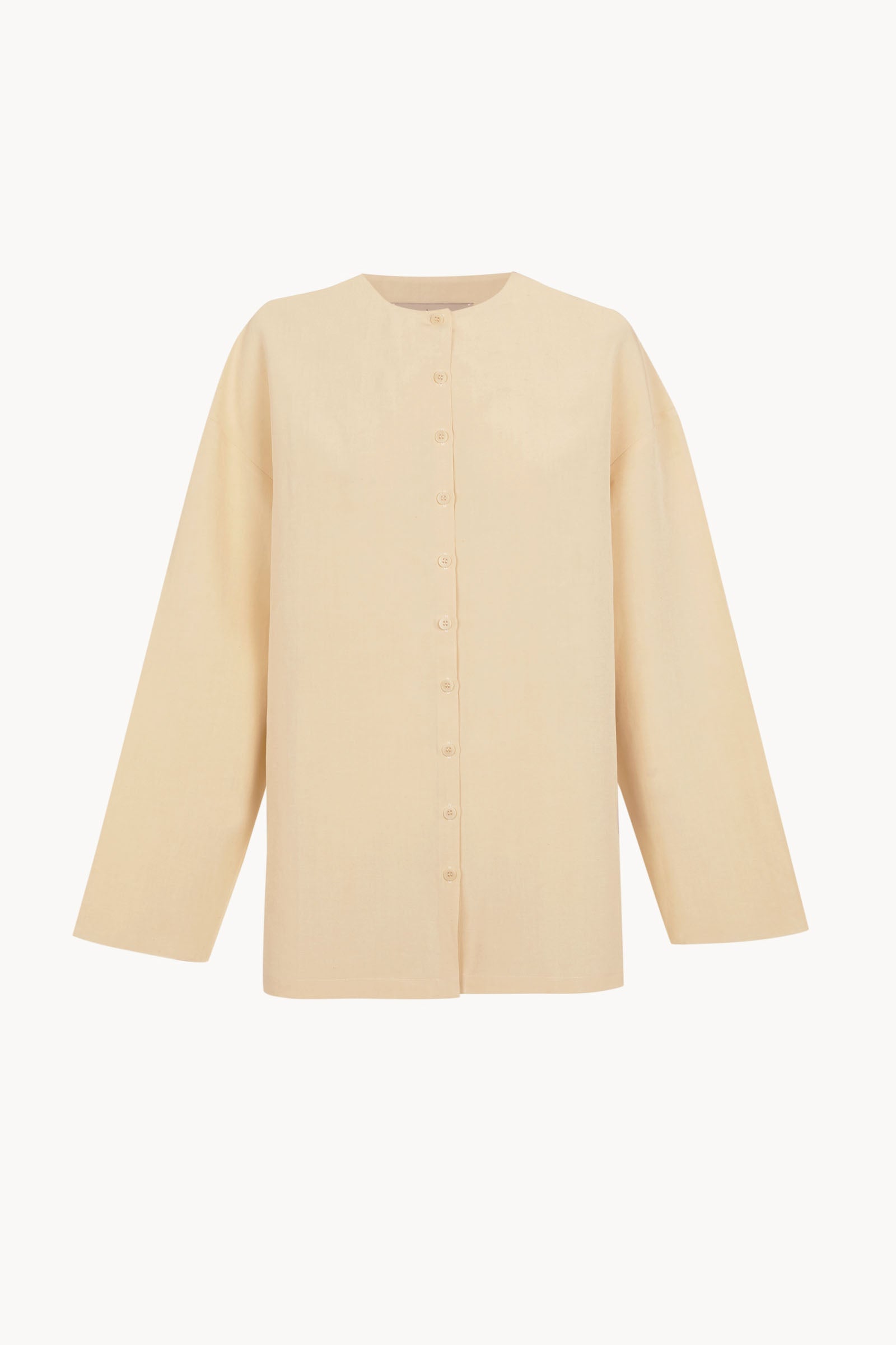 Mel, beige mares oversized linen and silk shirt
