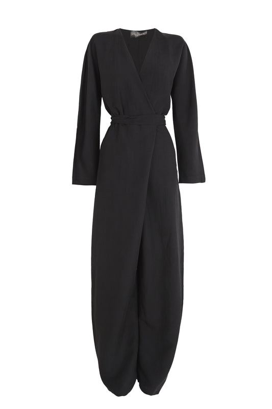 Mel, mono de lino y seda negro