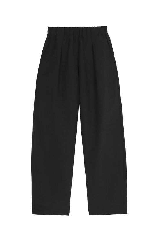 Mel, black linen and silk pants