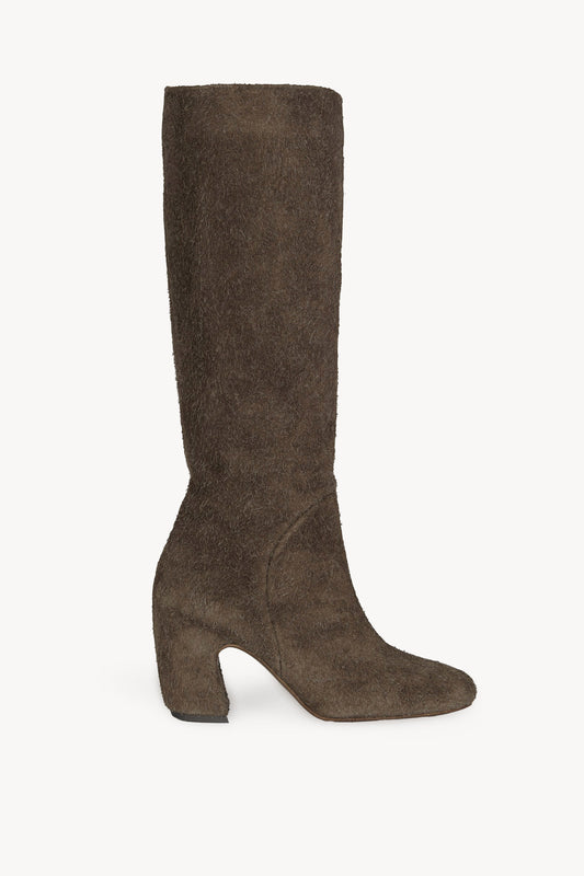 Milla, high boot in graphite brushed suede
