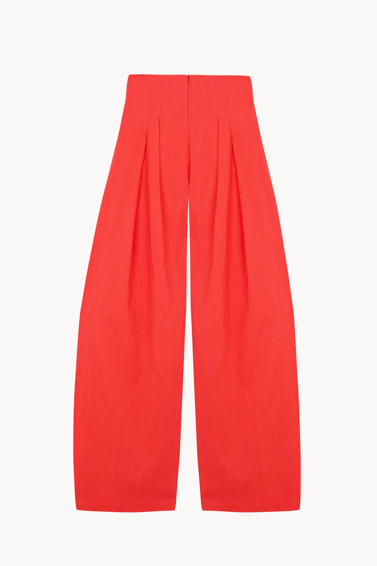 Mira, coral red high-waisted pants