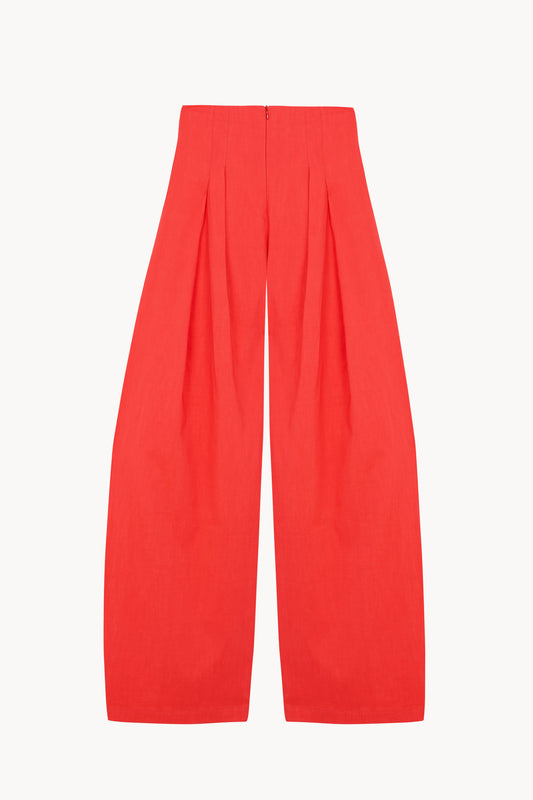 Mira, pantalon de talle alto rojo coral