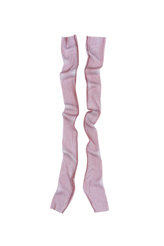 Mito, mitones de tul de seda cranberry