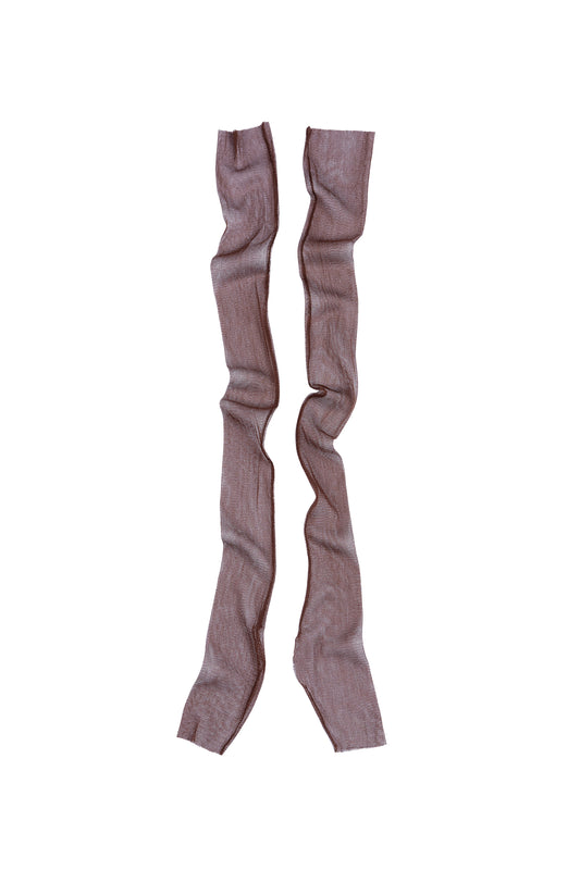 Mito, marron c2 silk tulle mittens