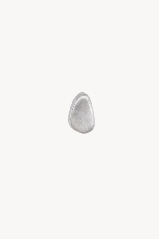 Mizar left, silver oval earring